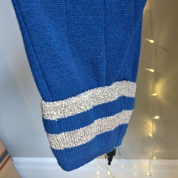 Vintage 1990s Lizsport Knit Cardigan Sweater Double Breasted Nautical Preppy SP - Picture 9 of 11